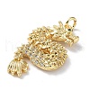 Rack Plating Brass Micro Pave Cubic Zirconia Pendants KK-Q797-10G-2
