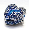 Enamel Heart Rack Plating Platinum Brass Prayer Box Pendants KK-L101-01C-1