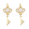 Brass Micro Pave Clear Cubic Zirconia Pendants KK-G431-26G-2