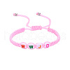 Adjustable Unisex Letter WWJD Acrylic Braided Bead Bracelets RA5830-3-1