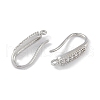 Brass Micro Pave Clear Cubic Zirconia Earring Hooks KK-U008-06P-2