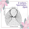 AHADERMAKER 2Pcs 2 Colors Bridal Rhinestone Mesh Veil Cloth Hair Bands DIY-GA0007-03-2