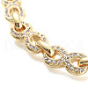 Brass Micro Pave Clear Cubic Zirconia Link Chain Bracelets BJEW-M202-02G-2