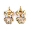 Brass Micro Pave Cubic Zirconia Pendants KK-K258-03G-RS-1