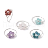 Natural Rainbow Moonstone /Amethyst/Rose Quartz/RedJasper/Apatite/Amazonite Finger Rings RJEW-JR00881-02-2