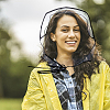 CRASPIRE 10Pcs 2 Colors Plastic Black and White Rain Bonnets AJEW-CP0007-88-6