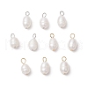 10Pcs 2 Colors Natural Cultured Freshwater Pearl Rice Charms PALLOY-JF03921-1
