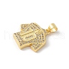 Brass Micro Pave Cubic Zirconia Pendants KK-P294-14G-2