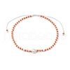 3Pcs 3 Styles Adjustable Round Imitation Pearl & Dyed Synthetic Turquoise & Glass Seed Beads Braided Anklets AJEW-AN00672-3