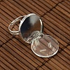 18mm Clear Domed Glass Cabochon Cover and Brass Pad Ring Bases for DIY Portrait Ring Making DIY-X0130-S-3
