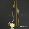 Flat Round with Saint Benedict Pattern 304 Stainless Steel Rotatable Pendant Necklaces for Men FS-WG430D2-02-2