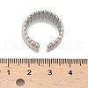 304 Stainless Steel Open Cuff Ring for Women X-RJEW-U014-05P-2