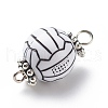 Acrylic Basketball Connector Charms PALLOY-JF01869-02-5