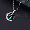 Alloy & Glass Luminous Moon Constellation Pendant Necklaces WG12A0F-04-1