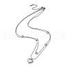 304 Stainless Steel Cable & Round Snake Chains Double Layer Necklace NJEW-Z028-03P-1