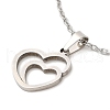 306 Stainless Steel Pendant Necklace for Women NJEW-Q772-01P-02-2