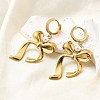 Bowknot 304 Stainless Steel Plstic Imitation Pearl Hoop Earrings for Women EJEW-U068-03G-2