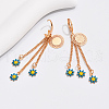 Fashionable Classic Brass Flower Tassel Hoop Earrings TS2520-4