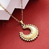 Crescent Moon 304 Stainless Steel Pendant Necklaces NJEW-M096-33G-4