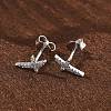 925 Sterling Silver Clear Cubic Zirconia Stud Earrings EJEW-Q032-01D-P-2