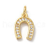 Rack Plating Brass Clear Cubic Zirconia Pendants KK-Z056-18G-1
