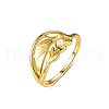 Fashionable S925 Sterling Silver Leaf Ring for Women BI1631-4-2