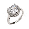 Adjustable 925 Sterling Silver Micro Pave Cubic Zirconia Cuff Rings for Women RJEW-F183-01A-01-4