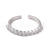Clear Cubic Zirconia Open Cuff Ring RJEW-I094-09P-2