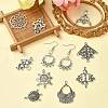 24Pcs 12 Style Tibetan Style Chandelier Component Links TIBEP-YW0001-73-5