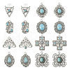 16Pcs 8 Styles Synthetic Turquoise Pendants FIND-TA0002-15-2