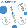 SUPERFINDINGS 100Pcs Brass with Stainless Steel Fishing Fishhook Connector Clasp FIND-FH0010-48P-5