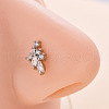 316L Surgical Stainless Steel Micro Pave Clear Cubic Zirconia L-Shaped Nose Rings WG5ADDF-15-1