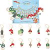12Pcs 12 Style Cactus & Leaf & Mushroom Alloy Enamel Locking Stitch Markers HJEW-PH01501-1
