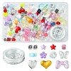 106Pcs 11 Styles Transparent Mixed Colors Acrylic Beads with Strong Stretchy Beading Elastic Thread OACR-FS0001-60-7