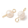 Natural Cultured Freshwater Pearl Connector Charms PALLOY-YW0001-52-2