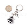 Glass & Tibetan Style Alloy Keychain KEYC-MZ00037-04-3