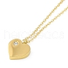 Ion Plating(IP) 304 Stainless Steel Crystal Rhinestone Heart Pendant Necklaces for Women NJEW-K276-16G-1