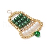 Glass Pearl Beads Pendants PALLOY-JF03120-03-3