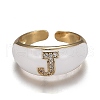 Brass Micro Pave Clear Cubic Zirconia Cuff Rings RJEW-H538-03G-J-1