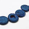 Electroplated Natural Druzy Geode Crystal Beads Strands G-N0251-30mm-04-3