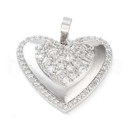 Rack Plating Brass Micro Pave Cubic Zirconia Pendants KK-P247-05P-1
