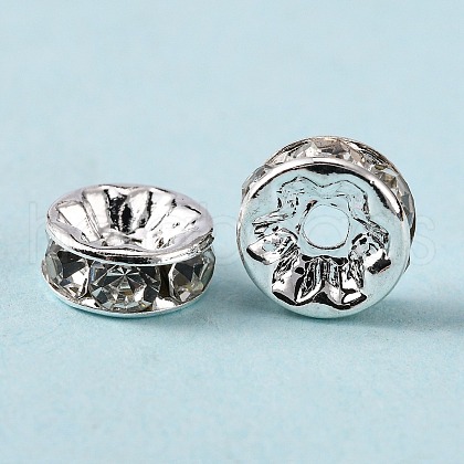 Brass Grade A Rhinestone Spacer Beads RSB038NF-01A-1
