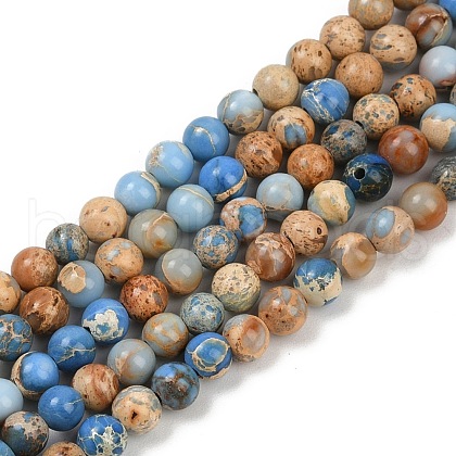 Dyed Natural Regalite/Imperial Jasper/Sea Sediment Jasper Beads Strands G-B124-C04-13-1