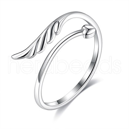 925 Sterling Silver Cuff Ring RJEW-BB56108-1