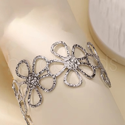 304 Stainless Steel Cuff Bangles BJEW-B135-01A-P-1