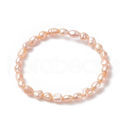 Mother's Day Jewellery Natural Pearl Beaded Stretch Bracelet for Women BJEW-JB09188-1