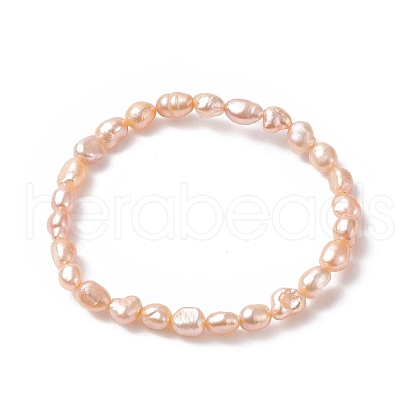 Natural Pearl Beaded Stretch Bracelet for Women BJEW-JB09188-1