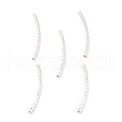 Alloy Textured Curved Tube Beads PALLOY-U003-04S-1