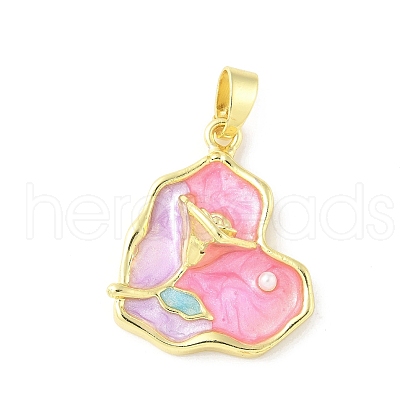 Brass Enamel Pendants KK-Z101-09G-C02-1