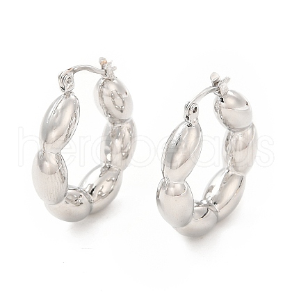 Brass Oval Wrap Hoop Earrings for Women EJEW-E273-01P-1